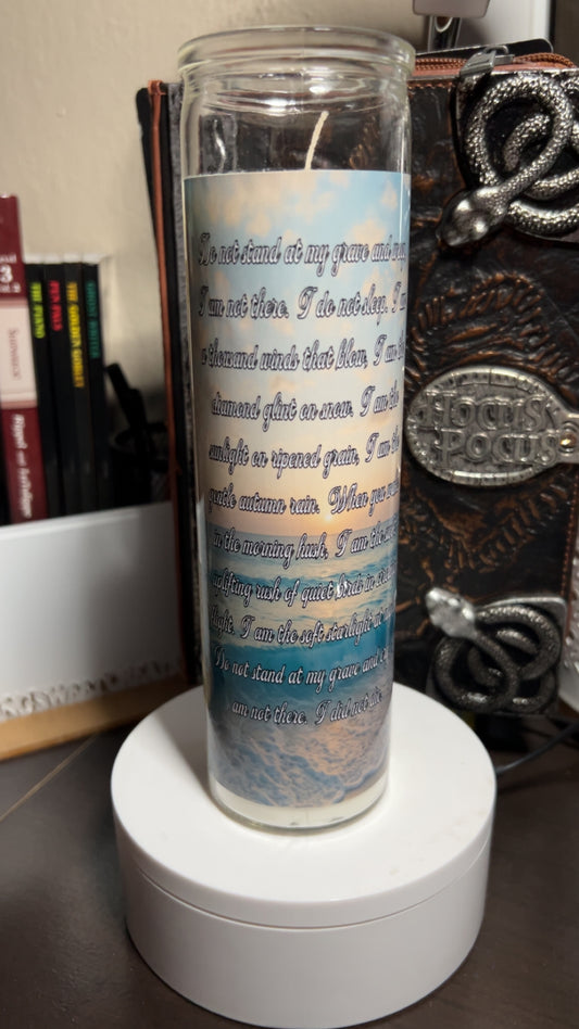 Memorial candle glass